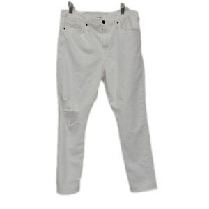 FRAME DENIM Le Beau High Rise Boyfriend Jeans Denim White Blanc 30